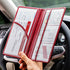 CANOPUS Big Red Car Registration and Insurance Holder, PU Leather Card Holder, Vehicle Glove Box Organizer for Auto, SUV, Truck
